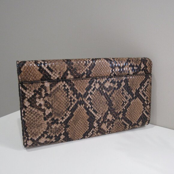 Express Brown Snake Print Clutch - Picture 2 of 4